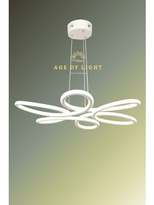 Mediterian Yanabilen Beyaz Kasa LED Avize, Modern ve Şık Tasarım, 50x50 Boyut