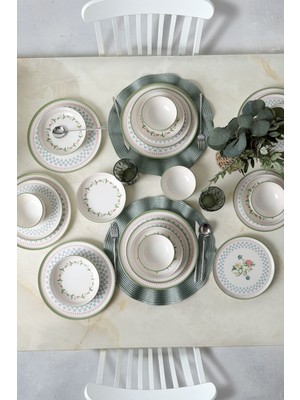 Keramika Rose Line Yemek Takımı 24 Parça 6 Kişilik 22909-10-11