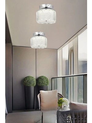 Mediterian Modern 3 renkli metal led avize, 15x15 cm, antre ve hol dekoru için ideal