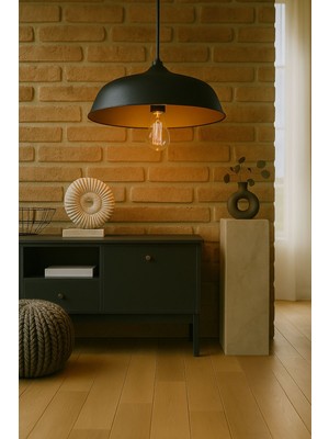 Mediterian Şık Siyah Modern Avize, Zarif ve Havalı Tasarım, Plastik Malzeme, Tekli Model