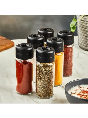 Rom Life 6 Adet 245 ml Döner Kapaklı Cam Baharatlık Takımı MIT1085 Romshp 1067323