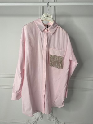 Cebi Püsküllü Taşlı Pamuklu Gömlek