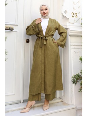 Apolet Detaylı Kimono Takım Haki 19253