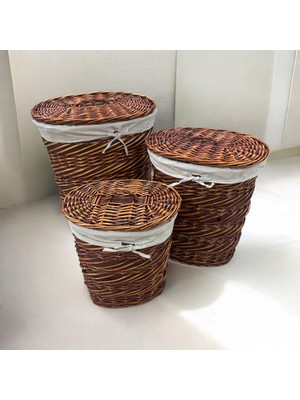 Laundry - 3'lü Hasır Çamaşır Sepeti Oval - 97005