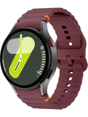 Sneezy Samsung Galaxy Watch 7 40MM-44MM Ile Uyumlu Metal Tokalı Dalgalı Spor Silikon Kordon