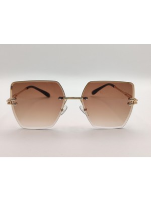 Kristal Çerçevesiz Model-UV 400 Korumalı-Kutulu Kadın Güneş Gözlüğü