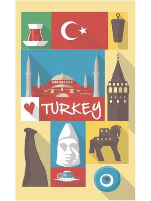 Türkiye Poster Pixart Sanat Elmas Mozaik Tablo 36X76