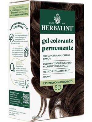 Herbatint Haircolour Gel 5d Light Golden Chestnut  Açık Altın Kestane Saç Boyası 170 ml Amonyaksız Formül ile Canlı Renkler Sunar