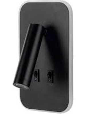 Mediterian Şık Siyah Çift Kademeli Yatak Başlığı Aplikası Metal Duy Tipi GU10