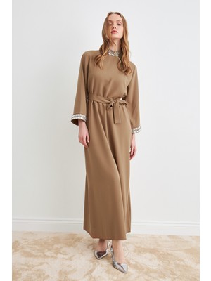 Beril Taşlı Elbise - Camel