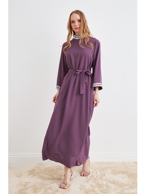 Beril Taşlı Elbise - Leylak