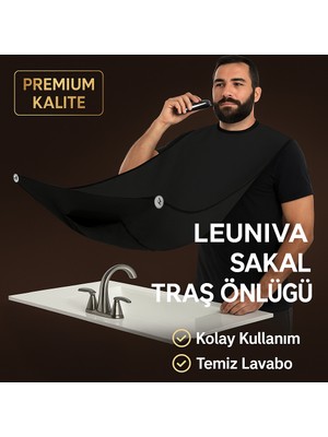 Leuniva Pratik Evde Saç Sakal Traş Önlüğü, Sakal Kesme Örtüsü Traş Önlüğü