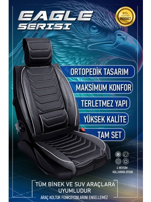 Honda City (2023-2024) Uyumlu Tam Set Oto Koltuk Kılıfı Eagle Serisi .4