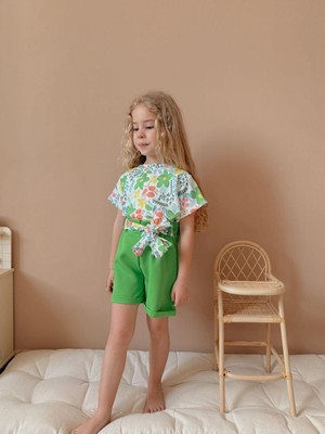 Kız Çocuk Şort Gömlek Takım
