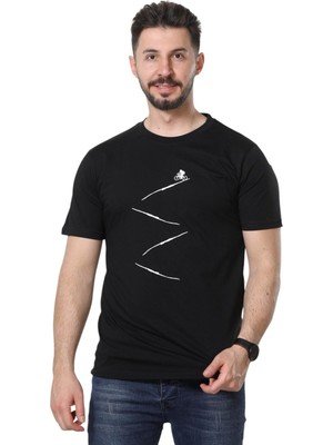 Regular Fit Bisiklet Yaka %100 Pamuk Basic Düz Kısa Kollu Tişört Bisiklet Baskılı