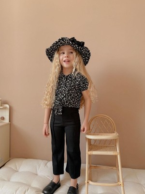 Kız Çocuk Pantolon Gömlek Takım (Şapka Dahil)