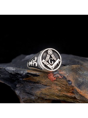 925 Ayar Gümüş Mason Tasarım Gümüş Yüzük