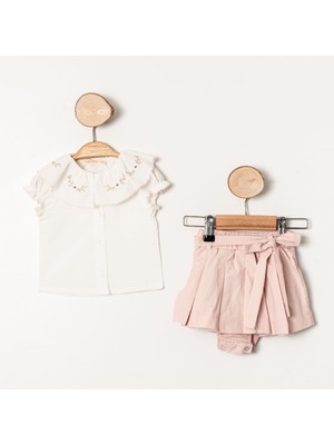 Kız Bebek Fiyonklu Etek Takım