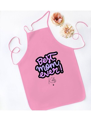 Mediterian Kişiye Özel Pembe Mutfak Önlüğü, Renkli ve Şık Tasarım, Boyut: 77x150