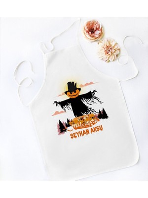 Mediterian Renkli tasarımlı kişiye özel beyaz mutfak önlüğü, eğlenceli ve şık kullanım için ideal