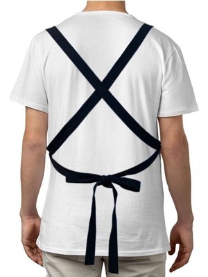 Mediterian Kişiye Özel Siyah Mutfak Önlüğü, Babalar Günü Tasarımı, Profesyonel Aşçı Stili