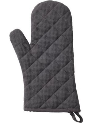 Mediterian Siyah Mutfak Fırın Eldiveni 33 cm, Pamuk Polyester, Güçlü ve Şık Tasarım