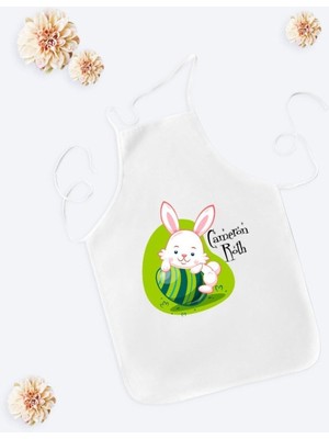 Mediterian Çocuklar İçin Renkli Paskalya Bayramı Mutfak Önlüğü, Kişiye Özel, Kumaş, Çok Renkli