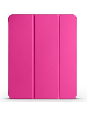 Uzaklarda Arama Apple iPad Air 13 2025 M3  Smart Cover Kalem Bölmeli Standlı 1-1 Kılıf - Pembe Koyu