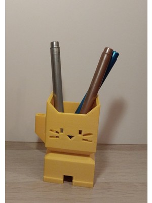 Kedi Kalemlik - Ofis Masaüstü Organizer - Makyaj Fırçalığı - Çocuk Çalışma Odası