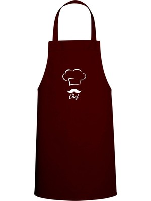 Mediterian Bordo Erkek Chef Mutfak Önlüğü, Şık ve Kullanışlı Tasarım