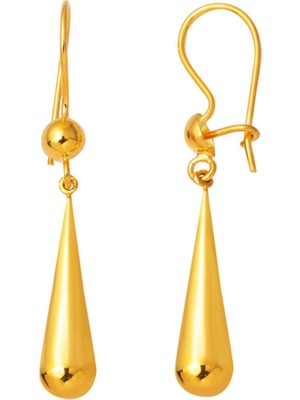 Su Damlası Sallantılı 22 Ayar Altın Küpe