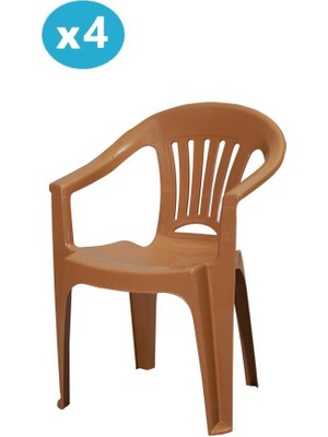 Omnipazar MT-GF141 Zaffiro Plastik Bahçe Balkon Sandalye 4'lü Set