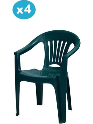 Omnipazar MT-GF141 Zaffiro Plastik Bahçe Balkon Sandalye 4'lü Set
