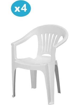 Omnipazar MT-GF141 Zaffiro Plastik Bahçe Balkon Sandalye 4'lü Set