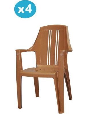 Omnipazar MT-GF139 Orbita Plastik Bahçe Balkon Koltuk Sandalye 4'lü Set