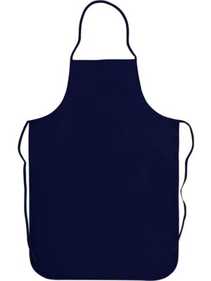 Mediterian Lacivert askılı lamineli bulaşık önlüğü, şık ve kullanışlı, 70x120 cm, pamuk polyester.