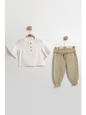 Müslin Pantolonlu Kız Takımı Seti (2-3-4-5 Yaş ) %100 Pamuk - Rahat Hareket Kolaylığı