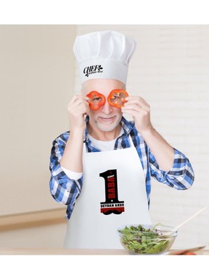Mediterian Kişiye Özel Erkek Mutfak Seti, Pamuk, Çok Renkli, 55x75 cm, Aşçı Şapkasıyla Özel Tasarım