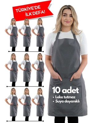 Mediterian Simple ayarlanabilir mutfak önlüğü, 60x80 cm, pamuk polyester, gri renk