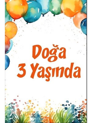 Pembe Çiçekler Doğum Günü Afişi 35X50 cm