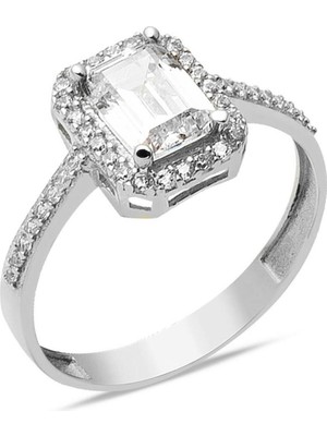 Beyaz Altın Baget 14 Ayar Yüzük