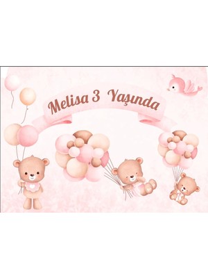 Pembe Ayıcık Doğum Günü Afişi 35X50 cm