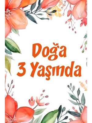 Pembe Çiçekler Doğum Günü Afişi -2 50X70 cm