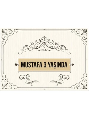 Krem Çerçeveli Doğum Günü Afişi 50X70 cm