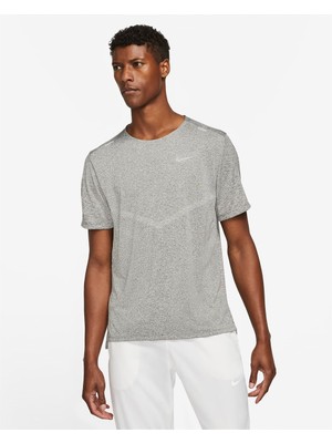Nike M Nk Df Rise 365 Ss Erkek Gri T-Shirt - CZ9184-084