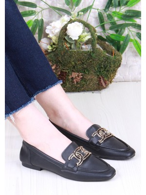 Fort 42307 Toka Detaylı Şık Rahat Kut Burun Kadın Babet