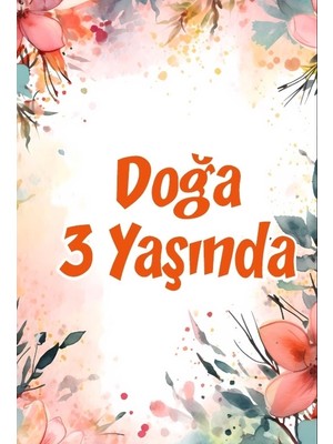 Pembe Çiçekler Doğum Günü Afişi -2 100X150 cm