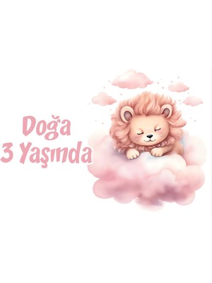 Pembe Sevimli Doğum Günü Afişi 100X150 cm