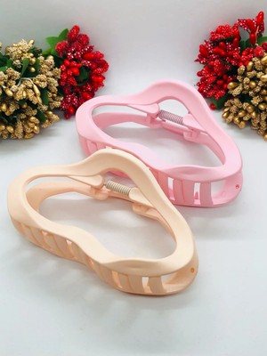 Kadın Soft Renkli Mandal Toka Saç Tokası 11 cm Büyük Boy 2'li