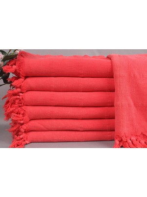 Peştemal Kırmızı Plaj Peştemali 90X170 cm Pamuk Peştemal Plaj Peştemali